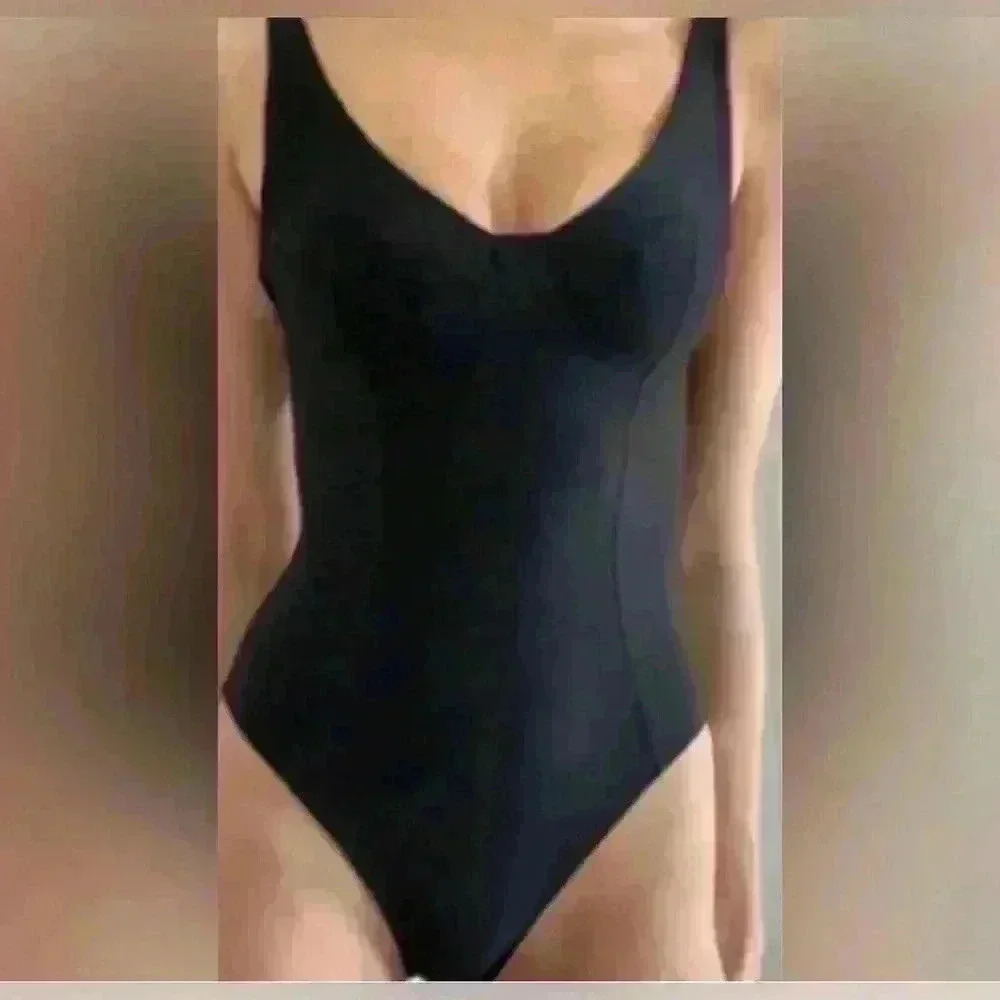 NWT Free People HAH‎ Hot as Hell Black Bodysuit Eyes on Top Size Small $128 New